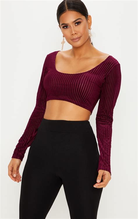 ysl velvet crop top|Cropped Top in Striped Knit .